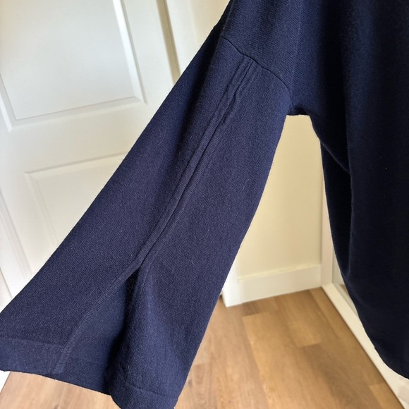 Pure Collection Cashmere Wool Blend Deep Blue VNeck Sweater - Picture 2 of 6